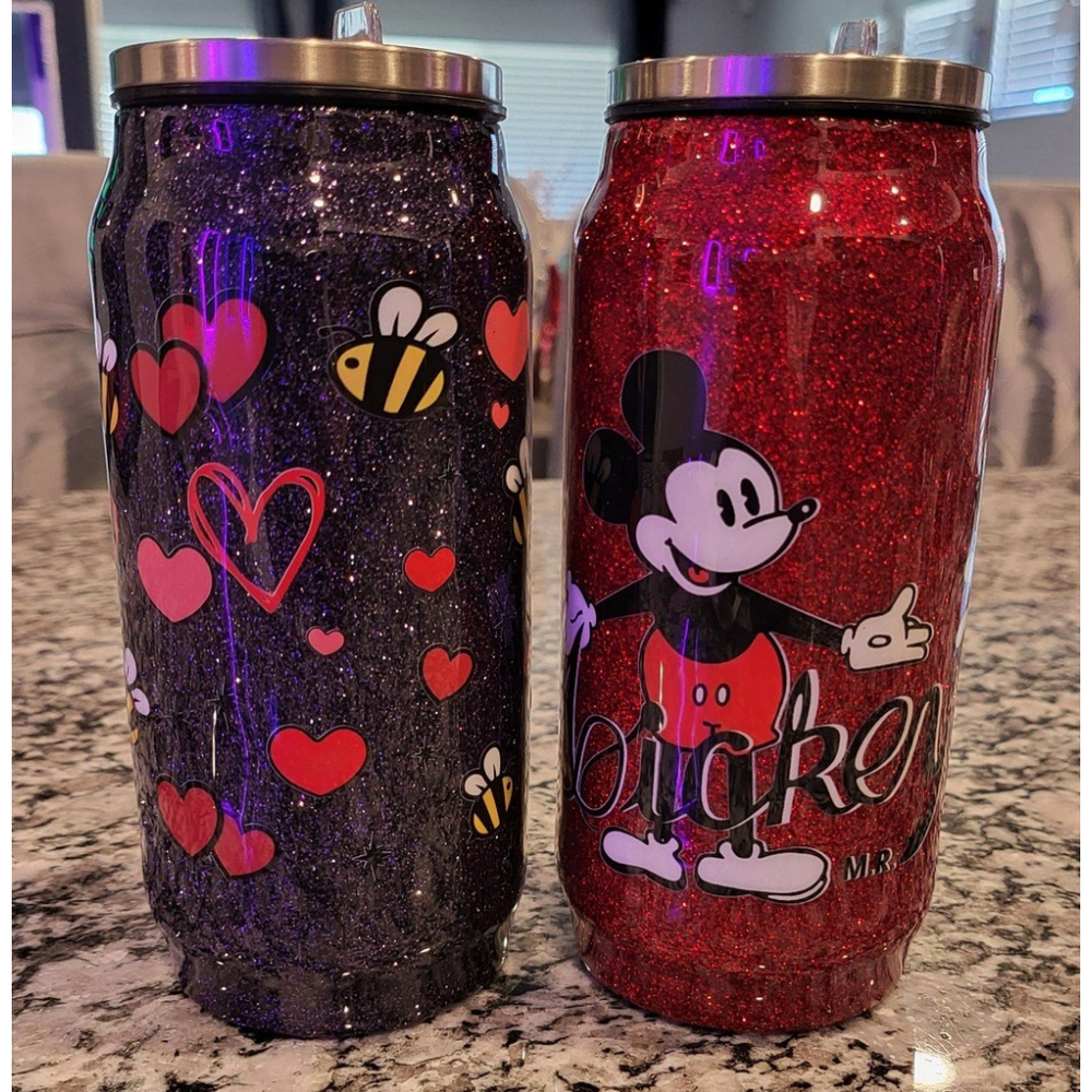 Disney set of two 12oz soda can tumblers - Picture 2 of 12